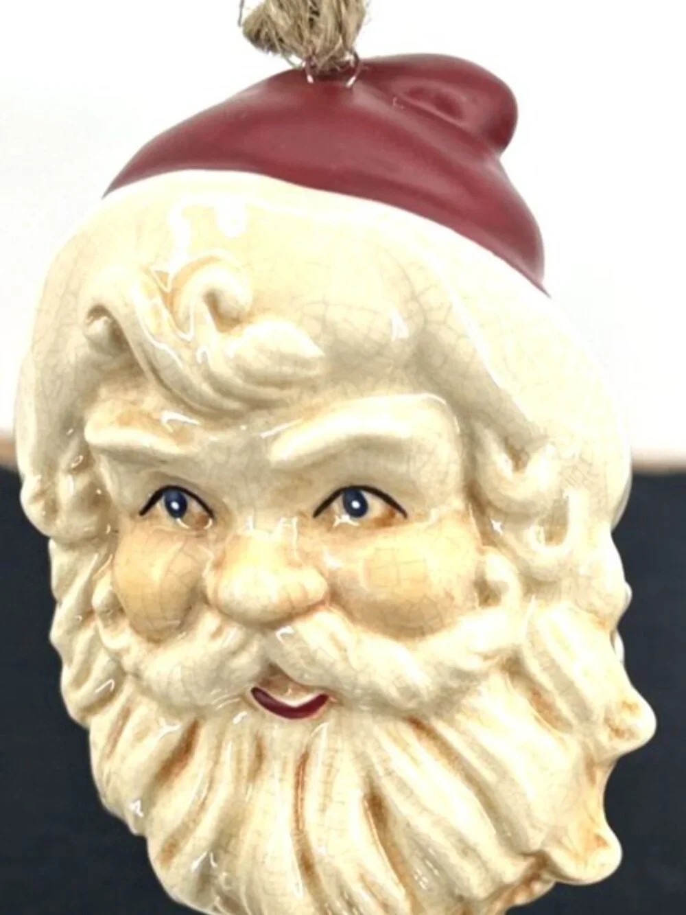 Dept 56 Santa Claus Head Christmas Ornament Porcelain 4.5